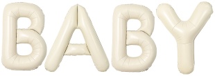 Набор шаров-букв (16''/41 см) Мини-Надпись "Baby", Кремовый, 1 шт. в уп.